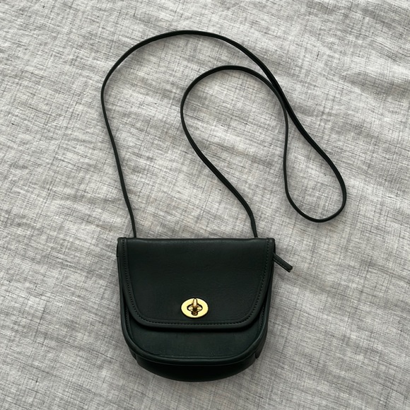 Coach Bags Vintage Coach Forest Green Leather Mini Crossbody Bag